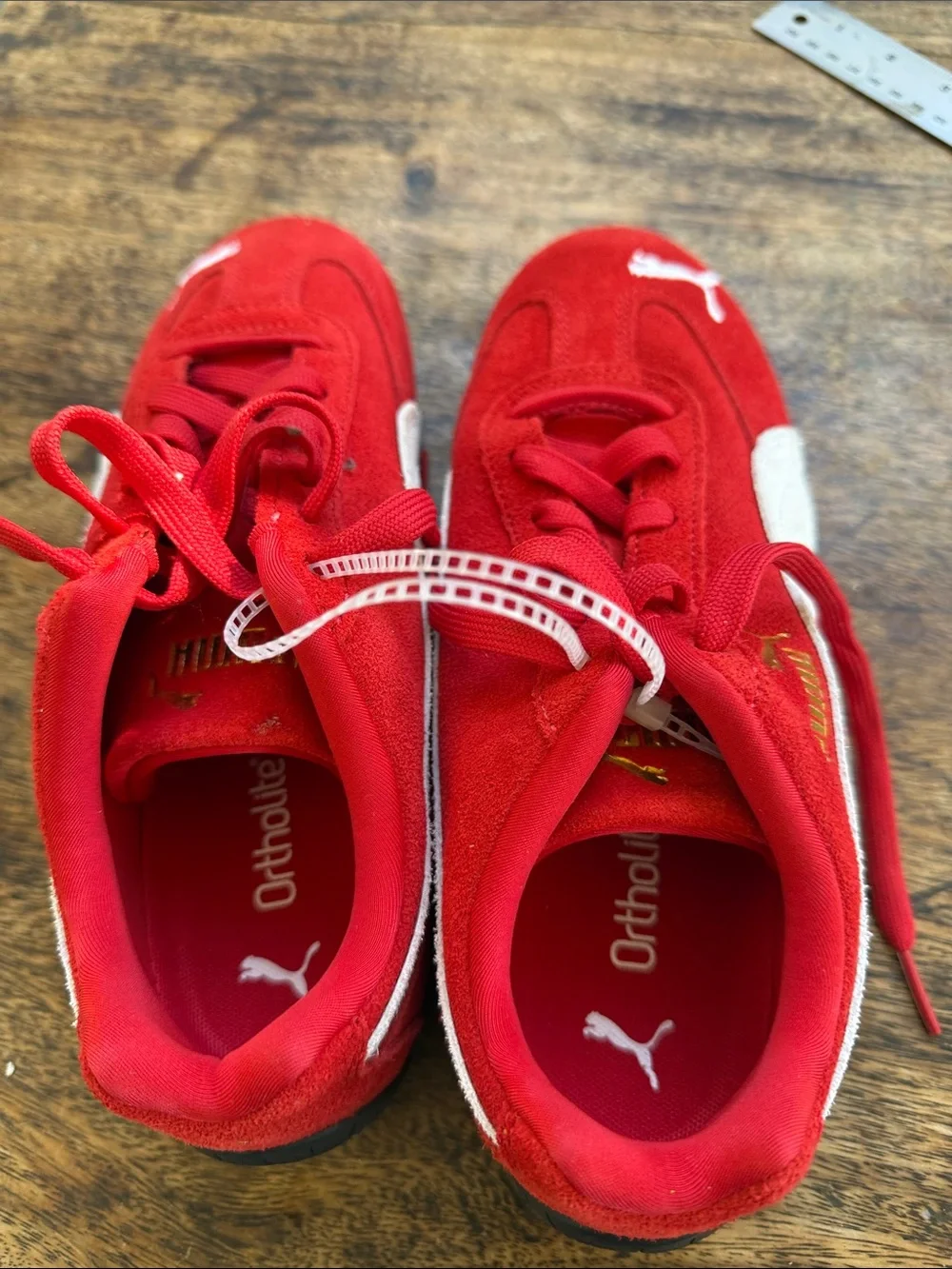 PUMA Speedcat Red Suede Sneakers Women’s US 7 Ortholite Leather Low Top NWT - Picture 5 of 8